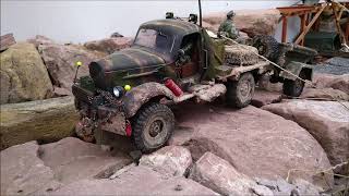 RC truck heavy scout on expedition.Радиоуправляемый грузовик-разведчик в экспедиции.JJRC Q60