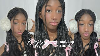 🌸 | kpop idol makeup tutorial on black girl (inspired by wonyoung)