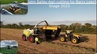 John Salley Agri cutting for barry leech silage with two new tri axke smyth trailers