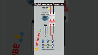 How to singal phase induction moter connection with practical #electrician #connection #shorts