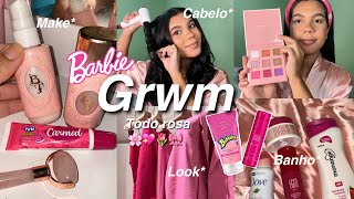 GRWM: arrume se comigo para assistir Barbie 🎀💖✨🌸🌷 Com tudo rosa ..#barbie