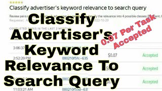 Classify Advertiser's Keyword Relevance To Search Query 0.07/Per Task Accepted Exam/ Toloka Yandex