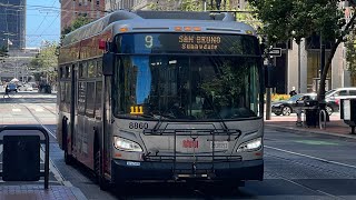 San Francisco MUNI 2016 New Flyer Xcelsior XDE40 8860 on route 9 San Bruno