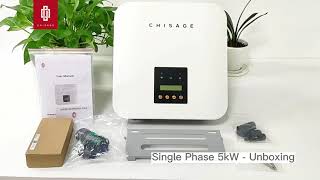 CHISAGE ESS single phase 5kW on grid inverter unboxing video.