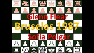 Sofía Polgar (Elo 2315 con blancas) vs Glenn Flear (Elo 2480 con negras) Bruselas, 1987