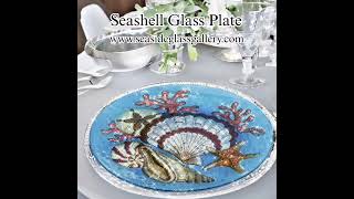 Dazzling Seashell Glass Plate – 12″