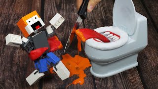 Destroy Toilet (Siren Head) & Lego Minecraft to make Strawberry Cheesecake | Funny Horror Animation