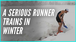 A Serious Runner Trains in Winter