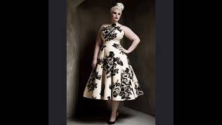 13 Plus-Size Cream & Black Silk Fabric Dress Design Ideas for Fashion Designers - AIFashionDesigns