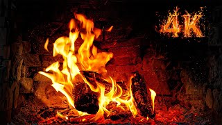 🔥 Cozy Fireplace Burning Ambience 🔥 SUPER RELAXING FIREPLACE 4K 3 HOURS with Crackling Fire Sounds