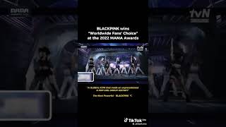 Blackpink wins the "Worldwide Fans' Choice" at the MAMA AWARDS 2022