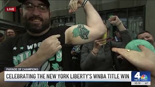 Diehard NY Liberty fan shows off logo bicep tattoo | NBC New York