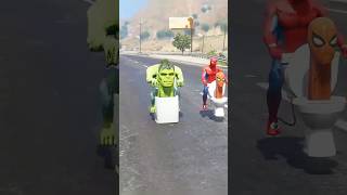 RED HULK SAVES SKIBIDI HULK & SKIBIDI SPIDERMAN FROM ZOMBIES | #Shorts | #GTA5 | #spiderman