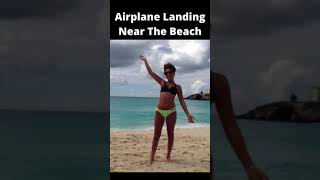 Airplane Landing Near The Beach