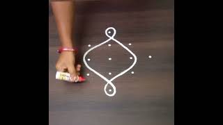 రోజువారి simple evening rangoli design for beginners.. #rangoli #muggulu