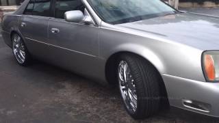 2004 Cadillac Deville sitting on 22" RSW 66 wheels leaving RimTyme Stone Mountain