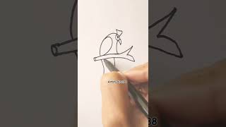 How to draw bird 🐦 from 2 nmbr | Gamber Burung Dari Angka 2 | Bird drawing #art #drawing #shortvideo