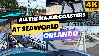 Riding Every Major Roller Coaster at SeaWorld Orlando | 4k Front Row POV's #MrBucketlist