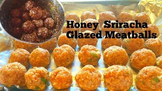 Honey Sriracha Glazed MEATBALLS/Meal prep 😋 💕