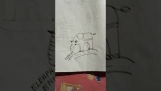 How to draw elephant🐘🐘 with letter.........UU #draw #elephant #shorts #reels #vairal #trending #love