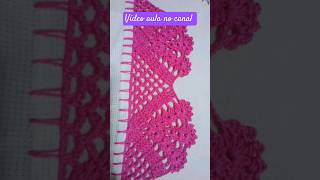 bico/barrado de crochê fácil para pano de prato e toalhas #crochet #barradinho #barrado #croche