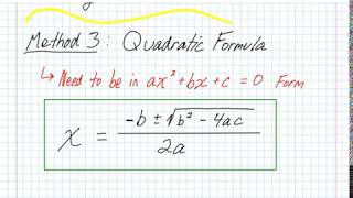 H/A1 - The Quadratic Formula