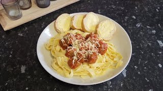 pasta and meatballs