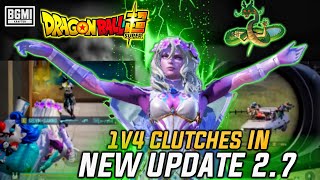 NEW UPDATE : 1V4 CLUTCHES IN NEW MODE DRAGON BALL Z | BGMI | NEW UPDATE 2.7 BGMI RUSH GAMEPLAY