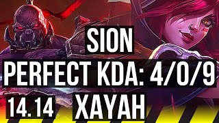 SION & Senna vs XAYAH & Rakan (ADC) | 4/0/9, 66% winrate, Rank 12 Sion | JP Master | 14.14