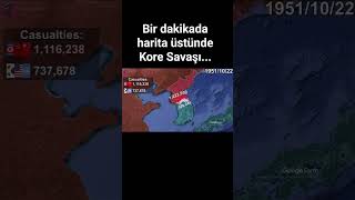 Bir dakikada harita üstünde Kore Savaşı...