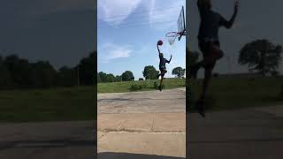 13 year olds first ever dunk on 9 foot #shorts #dunker