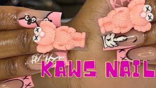 Kaws nails| how to do kawsnails #acrylicnails#nailstutorial#beginnernails#howtodokawsnails