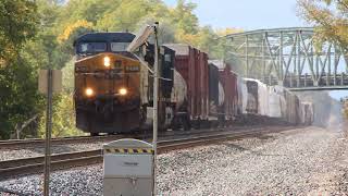 Short CSX general manifest train headed east somewhere between MP387 and 389