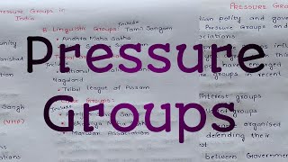 Pressure Groups|Indian polity and governance notes for UPSC CSE prelims and mains|GS paper 2 notes