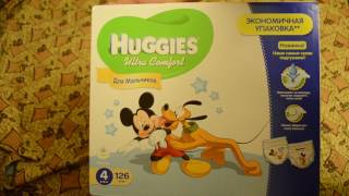 Распаковка: Подгузники Huggies Ultra Comfort 4 Disney Box для мальчиков 126 шт. из Rozetka.com.ua