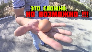 ДАВИМ куриное ЯЙЦО одной рукой ЗА деньги | Думаю, прохожим понравилось ;)