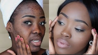 GRWM IN DUBAI ACNE COVERAGE ROUTINE | BAREMINERALS BAREPROFOUNDATION POWDER FOR WOC