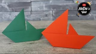 Boot aus Origami Papier falten, DIY| Einfaches Schiff basteln | Basteln & Gestalten