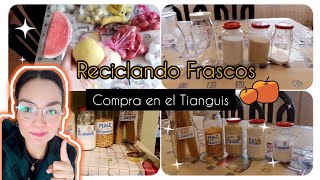 ✅Reciclando frasco para mi alacena | compra de media semana #36 en el Tianguis, cuanto gaste?