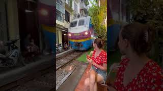 Would you have a coffee this close to a moving train? #hanoi #trainstreet #vietnam #travel