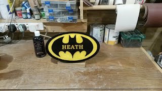 Wood and resin sign