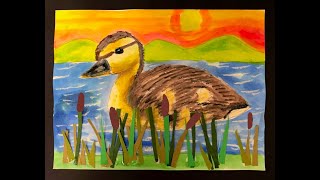 3rd Grade... Duck on a Pond Art Project