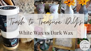 Upcycled Trash to Treasure Projects - White vs Dark Wax