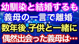 【スカッとする話】幼馴染と結婚するも義母の一言で離婚。数年後、子供と一緒に偶然出会った義母は…【スカッとハレバレ】