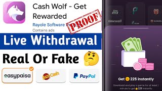 Cash Wolf App Live Withdrawal | Cash Wolf App Real Or Fake | Cash Wolf  Payment Proof | Cash Wolf