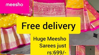 Huge cheap and best quality Meesho sarees at lowprice just at rs:699/- easy return and COD available