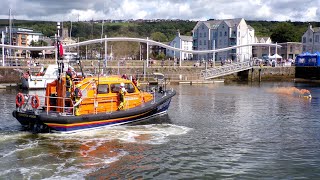 Workington and St Bees lifeboats practice exercise in Whitehaven