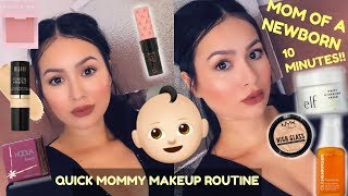 QUICK + EASY 10 MINUTE MOMMY OF A NEWBORN MAKEUP ROUTINE | TANIAXO