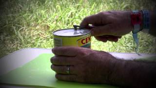 Opening a can with a Swiss Army Knife