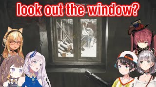 [Hololive] Everyone's reaction to the window jumpscare in Resident Evil 8 Village Part 2 [Eng Sub]